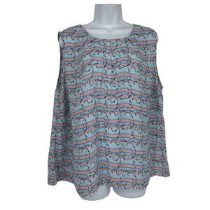 Talbots Women's Sleeveless Keyhole Back Blouse Size 2X